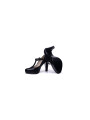 Szpilki na platformie z paskiem czarne czółenka damskie skórzane Polski Produkt