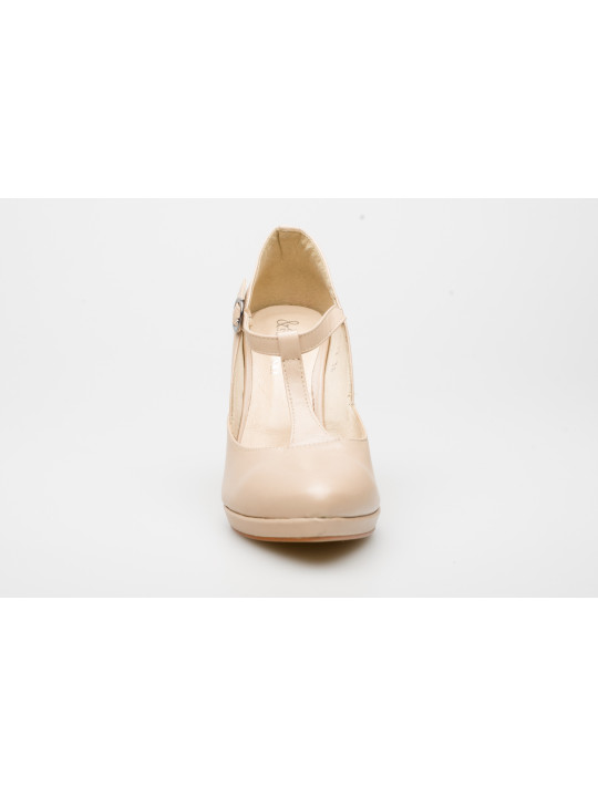 Buty damskie szpilki beżowe nosek w szpic skóra Buty damskie szpilki beżowe nosek w szpic skóra