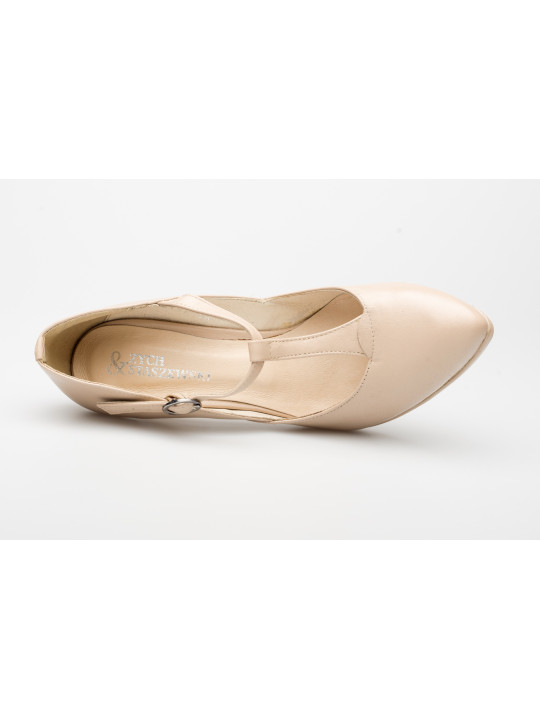 Buty damskie szpilki beżowe nosek w szpic skóra Buty damskie szpilki beżowe nosek w szpic skóra
