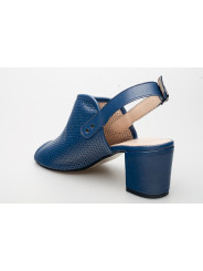 Sandały ażurowe na słupku damskie zakryte skórzane