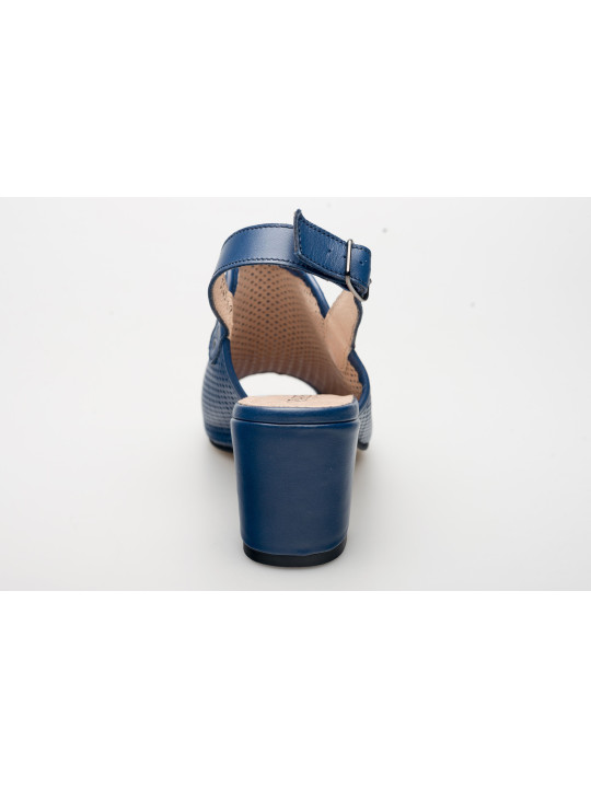 Sandały ażurowe na słupku damskie zakryte skórzane