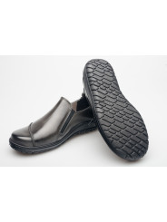 Półbuty damskie skórzane ciemny szary Produkt Polski