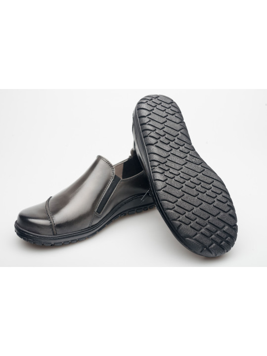 Półbuty damskie skórzane ciemny szary Produkt Polski