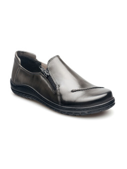 Półbuty damskie skórzane ciemny szary Produkt Polski