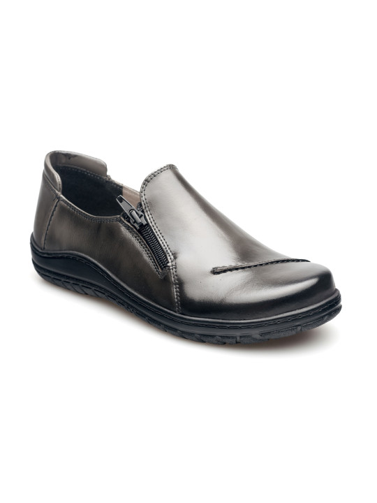 Półbuty damskie skórzane ciemny szary Produkt Polski