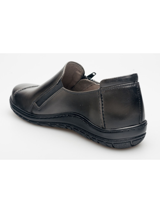 Półbuty damskie skórzane ciemny szary Produkt Polski