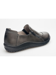 Półbuty damskie skórzane ciemny szary Produkt Polski