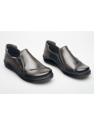 Półbuty damskie skórzane ciemny szary Produkt Polski