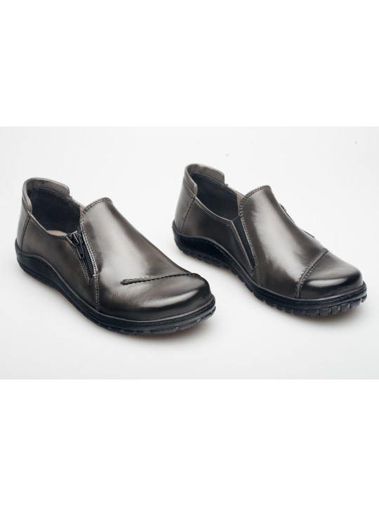 Półbuty damskie skórzane ciemny szary Produkt Polski