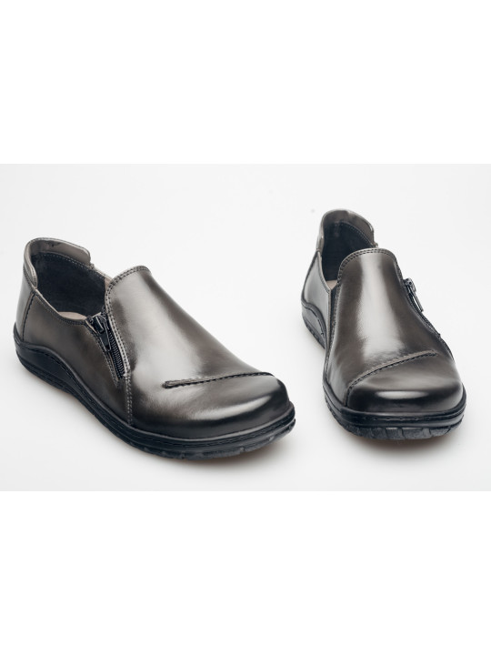 Półbuty damskie skórzane ciemny szary Produkt Polski