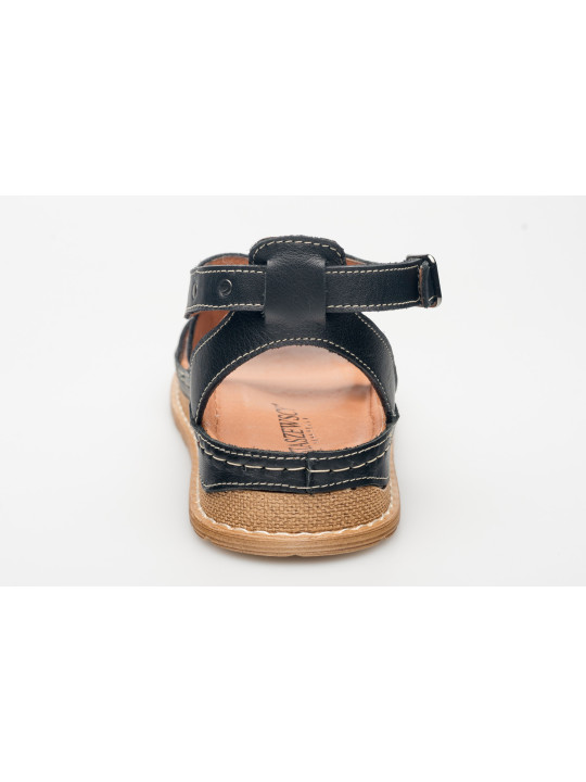 Sandały damskie czarne skórzane