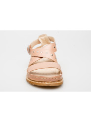 Sandały damskie beżowe cieliste skórzane