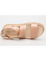 Sandały damskie beżowe cieliste skórzane