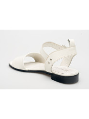 Damskie sandałki odkryta pięta białe skórzane Polski Produkt