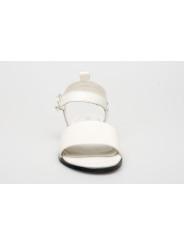 Damskie sandałki odkryta pięta białe skórzane Polski Produkt