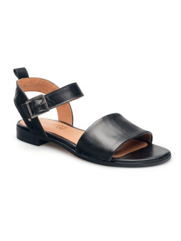 Damskie sandałki odkryta pięta czarne skórzane Polski Produkt