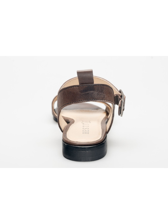 Damskie sandałki odkryta pięta czarne brązowe skórzane Polski Produkt