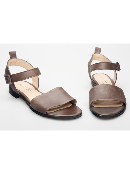 Damskie sandałki odkryta pięta czarne brązowe skórzane Polski Produkt