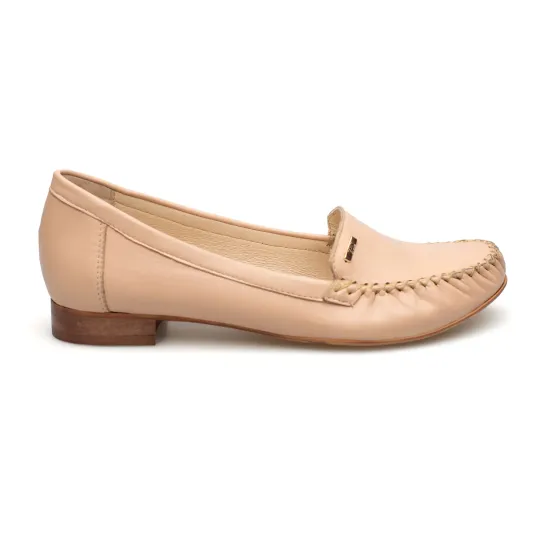 Mokasyny damskie skórzane półbuty beżowe Polski Produkt