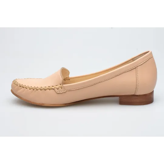 Mokasyny damskie skórzane półbuty beżowe Polski Produkt
