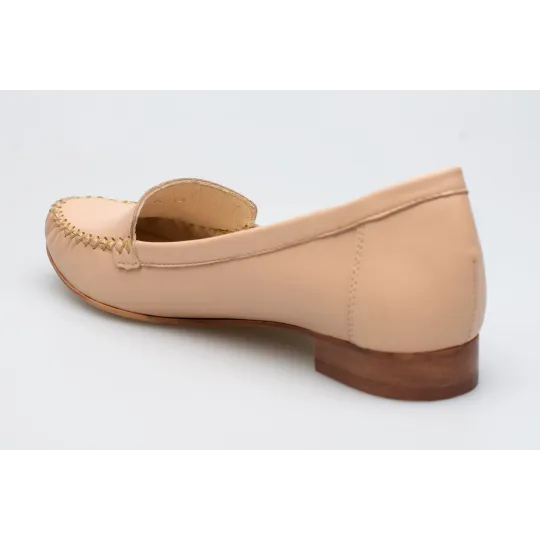 Mokasyny damskie skórzane półbuty beżowe Polski Produkt