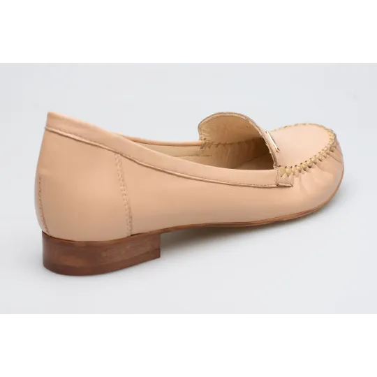 Mokasyny damskie skórzane półbuty beżowe Polski Produkt