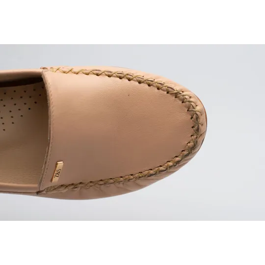 Mokasyny damskie skórzane półbuty beżowe Polski Produkt