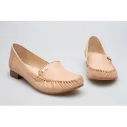 Mokasyny damskie skórzane półbuty beżowe Polski Produkt