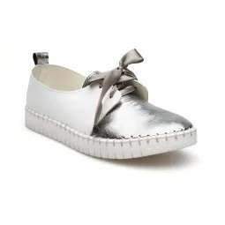 Półbuty damskie sznurowane białe skórzane szyta podeszwa Polski Produkt