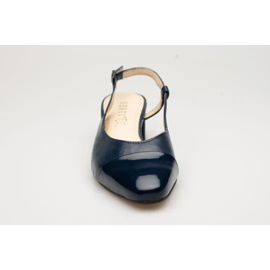 Sandały z zakrytymi palcami skórzane odkryta pięta PRODUKT POLSKI