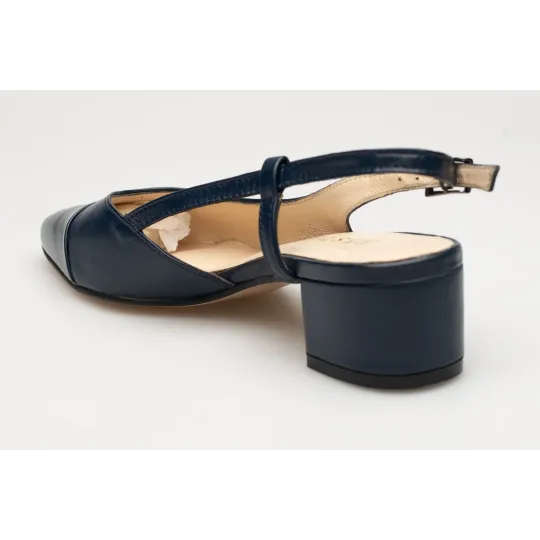 Sandały z zakrytymi palcami skórzane odkryta pięta PRODUKT POLSKI