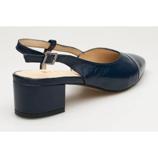 Sandały z zakrytymi palcami skórzane odkryta pięta PRODUKT POLSKI