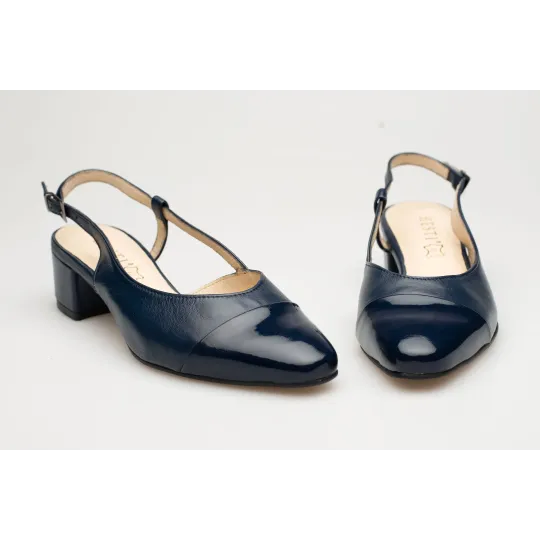 Sandały z zakrytymi palcami skórzane odkryta pięta PRODUKT POLSKI