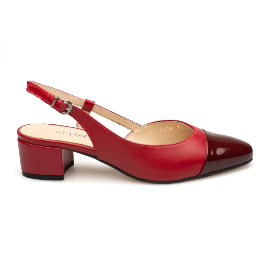 Sandały z zakrytymi palcami skórzane odkryta pięta PRODUKT POLSKI