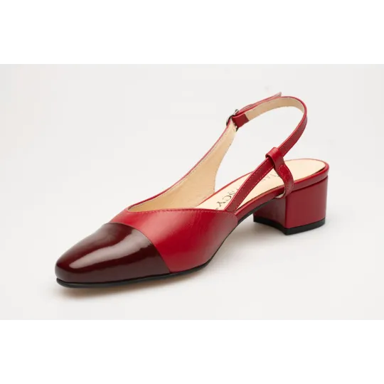 Sandały z zakrytymi palcami skórzane odkryta pięta PRODUKT POLSKI