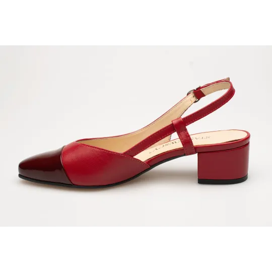 Sandały z zakrytymi palcami skórzane odkryta pięta PRODUKT POLSKI