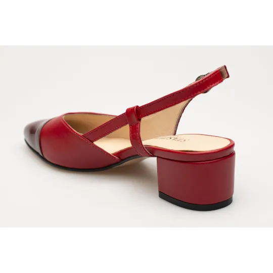 Sandały z zakrytymi palcami skórzane odkryta pięta PRODUKT POLSKI