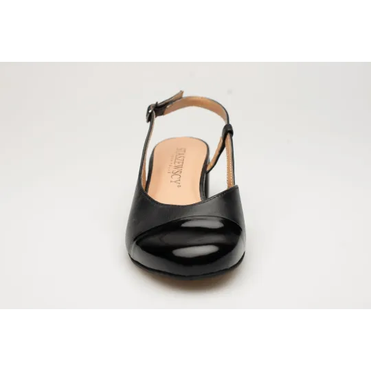 Sandały z zakrytymi palcami skórzane odkryta pięta PRODUKT POLSKI