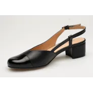 Sandały z zakrytymi palcami skórzane odkryta pięta PRODUKT POLSKI