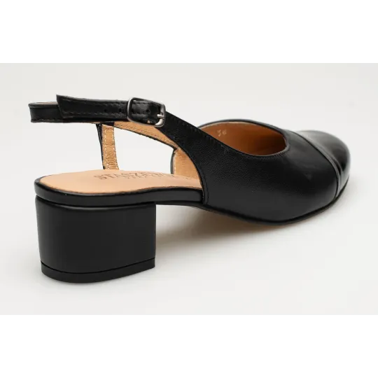 Sandały z zakrytymi palcami skórzane odkryta pięta PRODUKT POLSKI