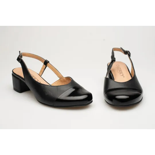 Sandały z zakrytymi palcami skórzane odkryta pięta PRODUKT POLSKI