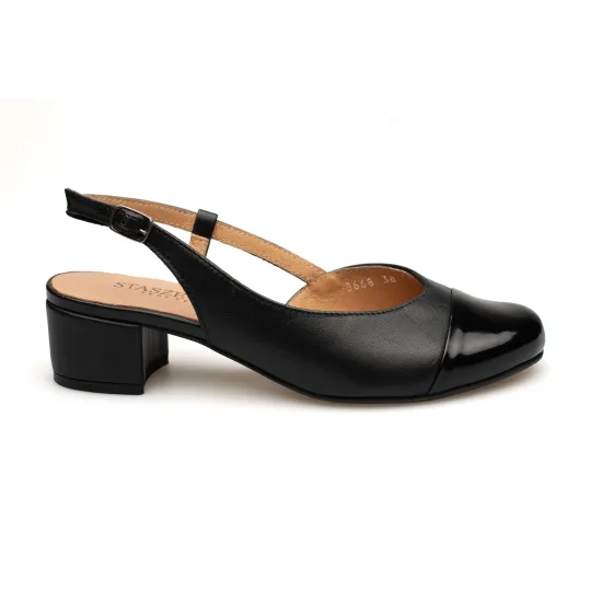 Sandały z zakrytymi palcami skórzane odkryta pięta PRODUKT POLSKI