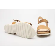 Damskie sandałki odkryta pięta beżowe ecru skórzane Polski Produkt