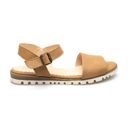 Damskie sandałki odkryta pięta beżowe ecru skórzane Polski Produkt