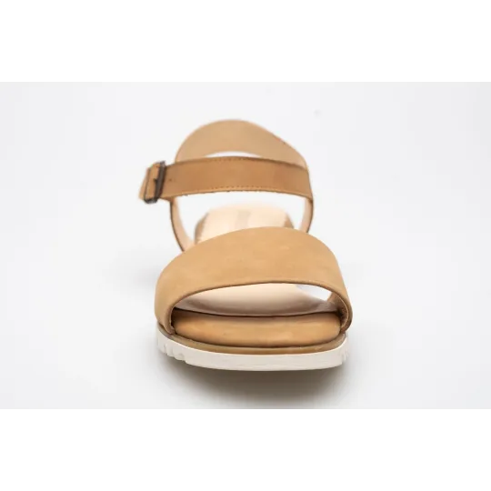 Damskie sandałki odkryta pięta beżowe ecru skórzane Polski Produkt