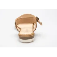 Damskie sandałki odkryta pięta beżowe ecru skórzane Polski Produkt