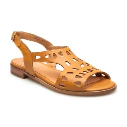 Sandały damskie odkryta pięta palce skórzane ażurowe brązowe PRODUKT POLSKI