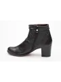 Botki damskie ocieplane na obcasie słupek czarne skózrane Produkt Polski Botki damskie ocieplane na obcasie słupek czarne skózrane Produkt Polski