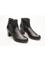 Botki damskie ocieplane na obcasie słupek czarne skózrane Produkt Polski Botki damskie ocieplane na obcasie słupek czarne skózrane Produkt Polski
