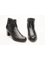 Botki damskie ocieplane na obcasie słupek czarne skózrane Produkt Polski Botki damskie ocieplane na obcasie słupek czarne skózrane Produkt Polski